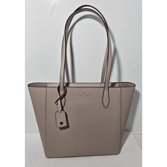 Kate Spade Dana Tote Saffiano Warm Beige Purse KB617 Bag Charm NWT $359